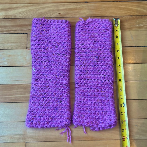 Handmade pink wool leg warmers, children - Picture 2 of 4